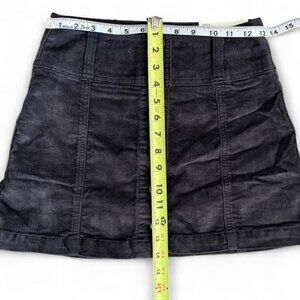 American Eagle Black Corduroy Mini Skirt Size 00 High Rise A-Line NWT